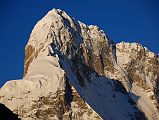 25 Sunrise On Nyanang Ri Close Up From Kong Tso Nyanang Ri (7071m) South and East Faces close up at sunrise from Kong Tso camp.